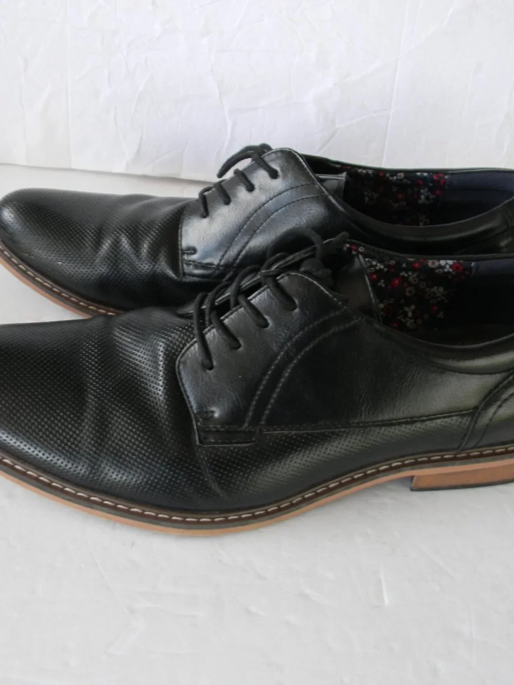 Steve Madden Men's Oxford Shoes LACE-UP PERFORATED DETAIL  BLACK  Size 13